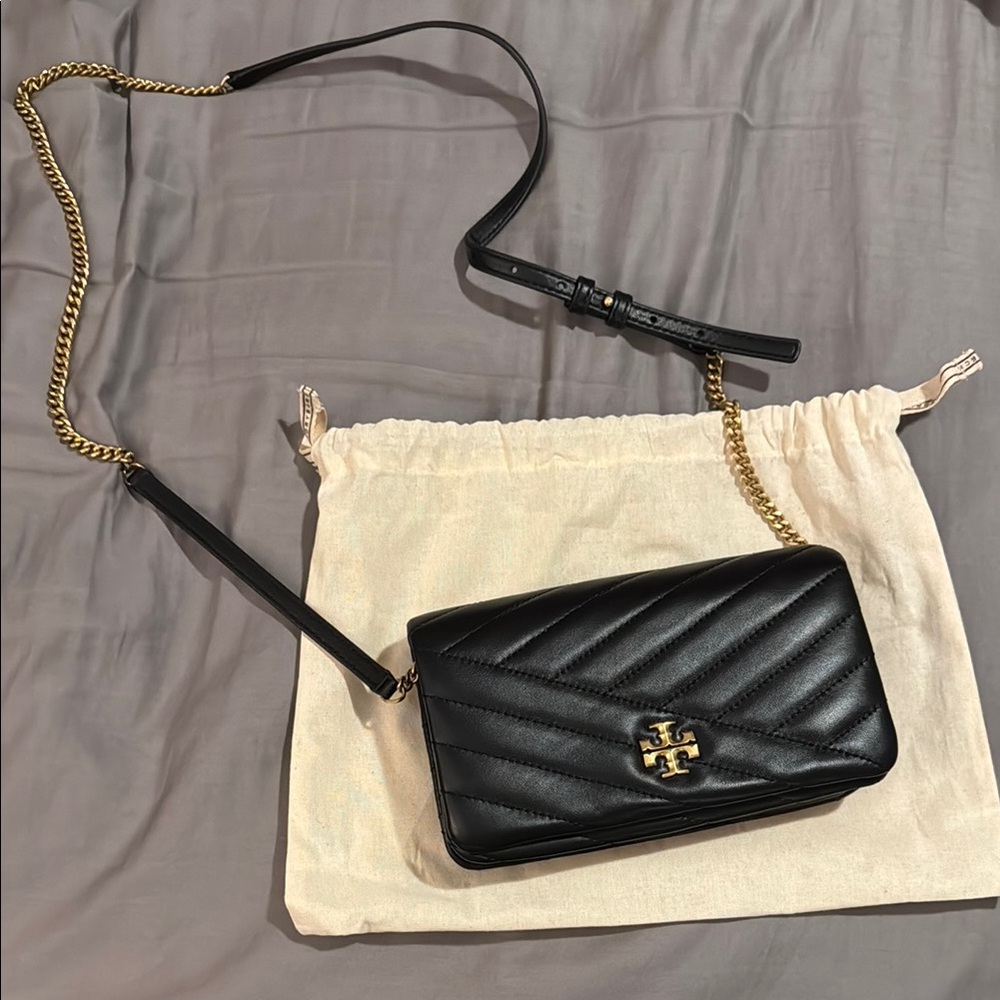 Tory Burch Black Quilted Leather Crossbody Bag
